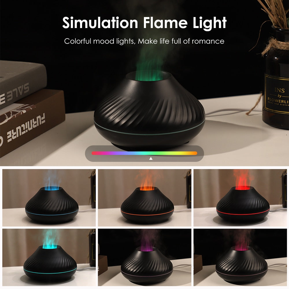 Colorful Aromatherapy House Air Flame Humidifiers Essential Oils Fragrance Diffusers Aromatizers for Home Bedroom Fog Generator