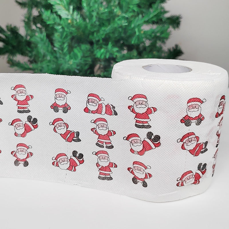 Merry Christmas Toilet Paper non-toxic printing Santa Claus Elk tree Tissue Napkin Festive Funny Novelty Gifts Party Favors Idea