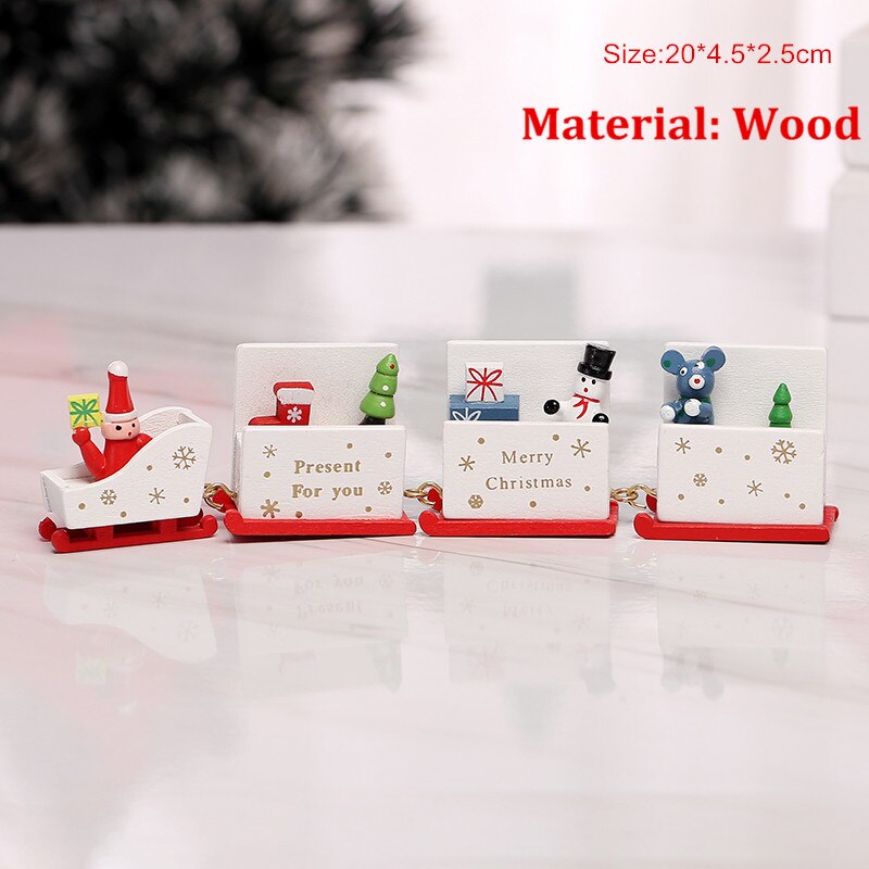 Christmas 4 Knots Train Ornament Christmas Decoration for Home 2022 Kids Gift Natal Navidad Noel Xmas Decor New Year 2023 PVC