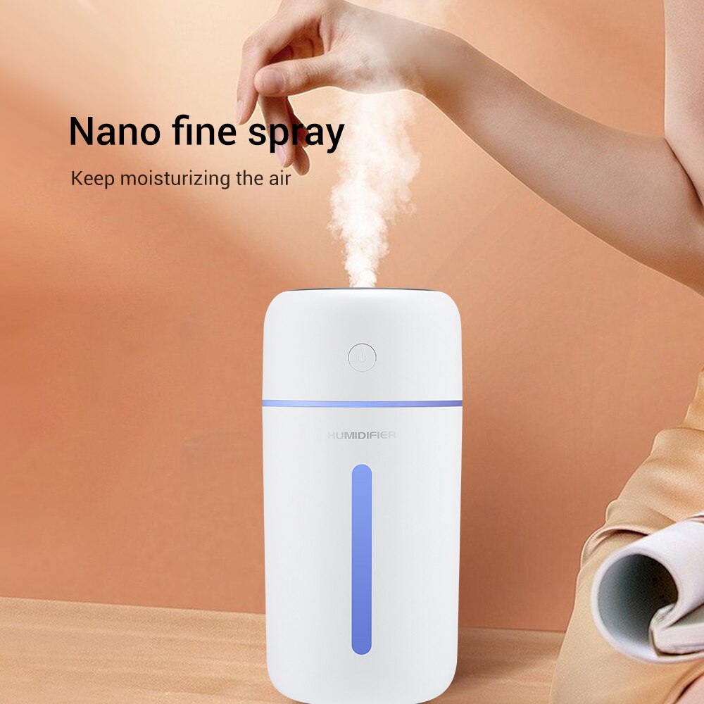 1200mAh Rechargeable Air Humidifier 320ml Wireless Essential Oil Aroma Diffuser Home Car Cordless Humidifier with Colorful Light