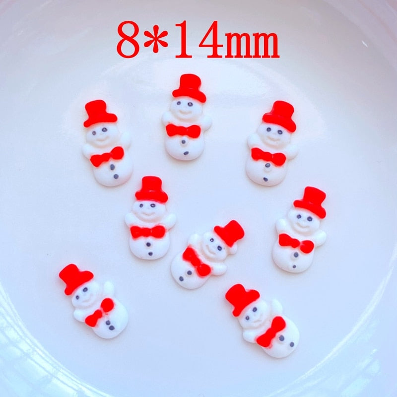 30Pcs New Cute Mini Christmas Collection Resin Flatback Cabochon Scrapbook Kawaii Embellishments Accessories