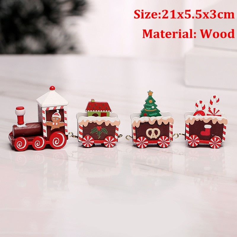 Christmas 4 Knots Train Ornament Christmas Decoration for Home 2022 Kids Gift Natal Navidad Noel Xmas Decor New Year 2023 PVC