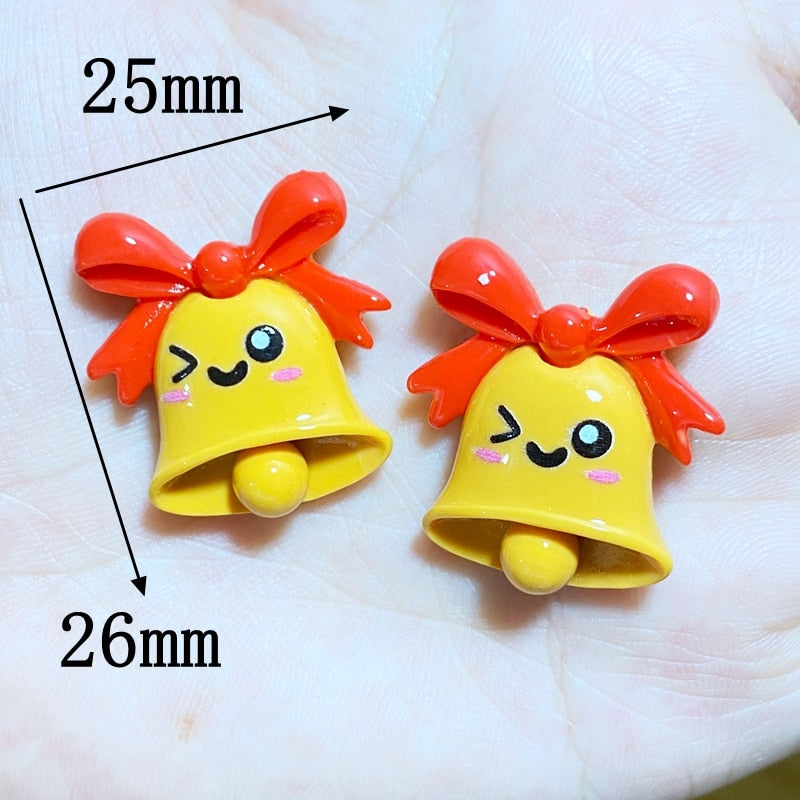 10Pcs New Cute Cartoon Christmas Series Flat Back Resin Cabochons Scrapbooking DIY Jewelry Craft Decoration Accessorie