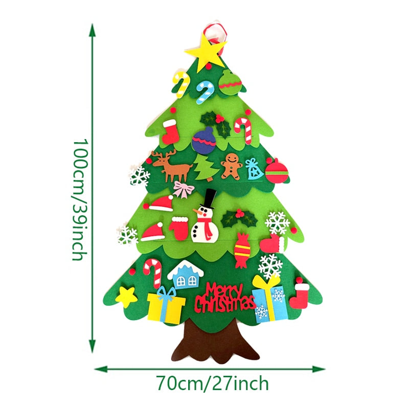 DIY Felt Christmas Tree Merry Christmas Decorations For Home 2021 Cristmas Ornament Xmas Navidad Gifts Santa Claus New Year Tree