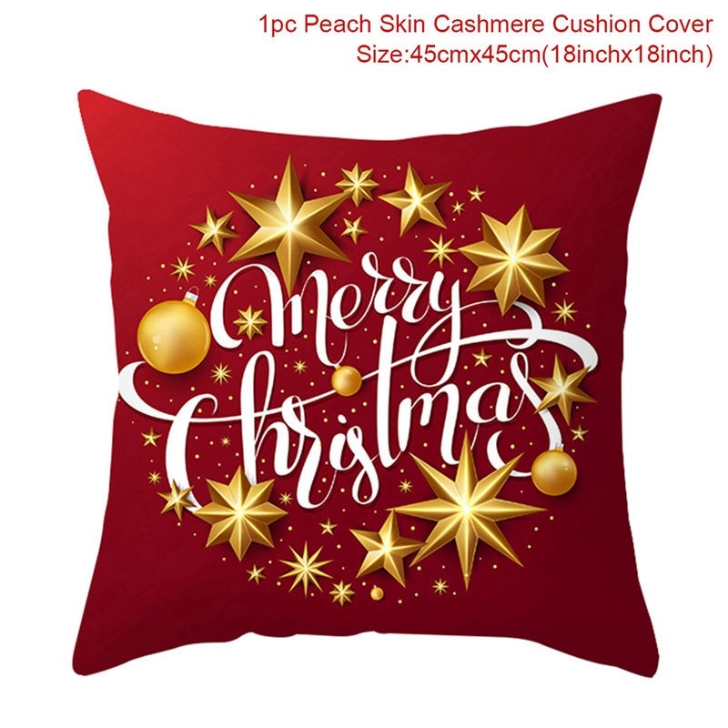 45cm Christmas Cushion Cover Navidad Merry Christmas Decorations For Home 2022 Xmas Noel Cristmas Ornaments New Year Gifts 2023