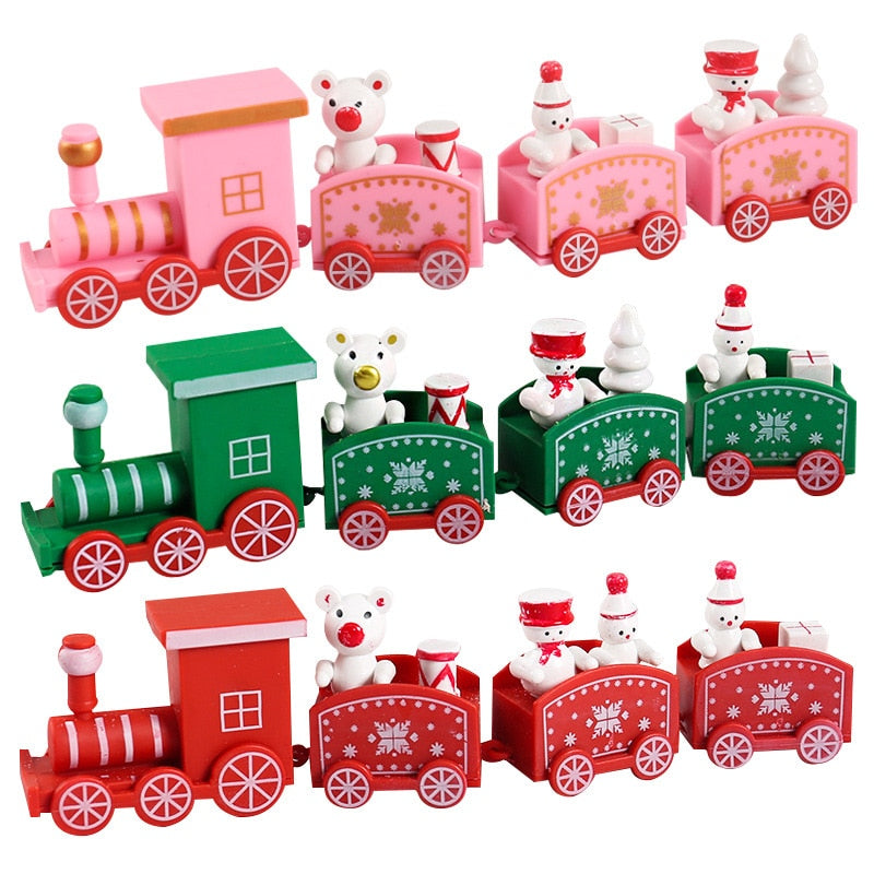 Christmas 4 Knots Train Ornament Christmas Decoration for Home 2022 Kids Gift Natal Navidad Noel Xmas Decor New Year 2023 PVC