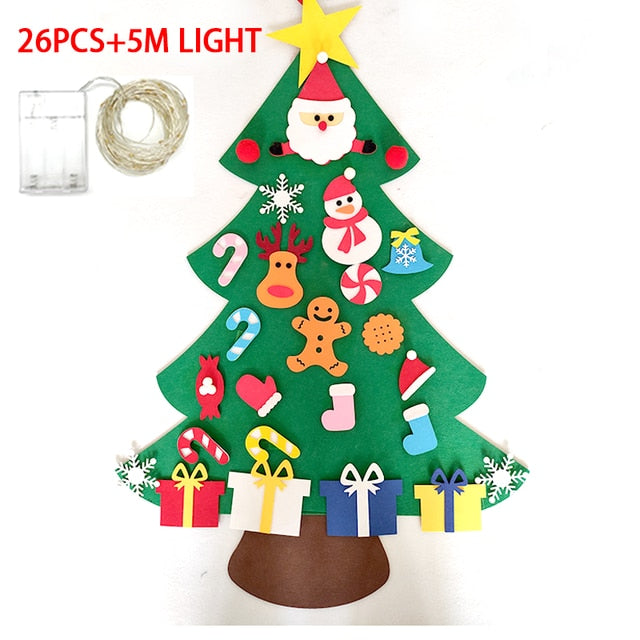 DIY Felt Christmas Tree Merry Christmas Decorations For Home 2021 Cristmas Ornament Xmas Navidad Gifts Santa Claus New Year Tree