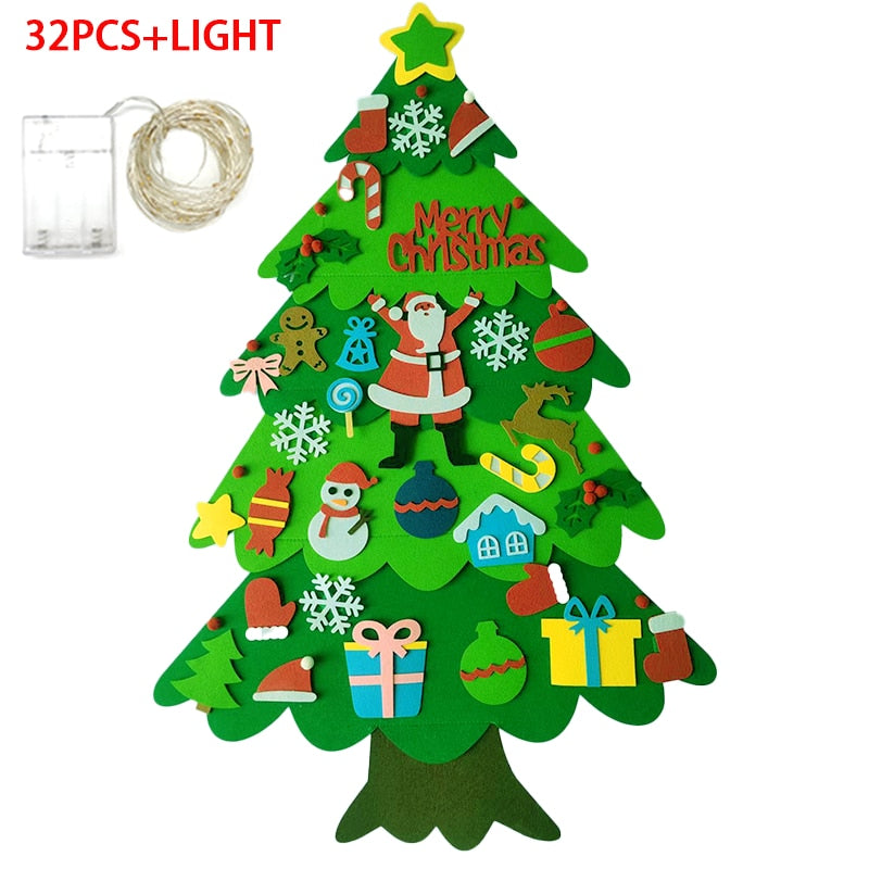 DIY Felt Christmas Tree Merry Christmas Decorations For Home 2021 Cristmas Ornament Xmas Navidad Gifts Santa Claus New Year Tree