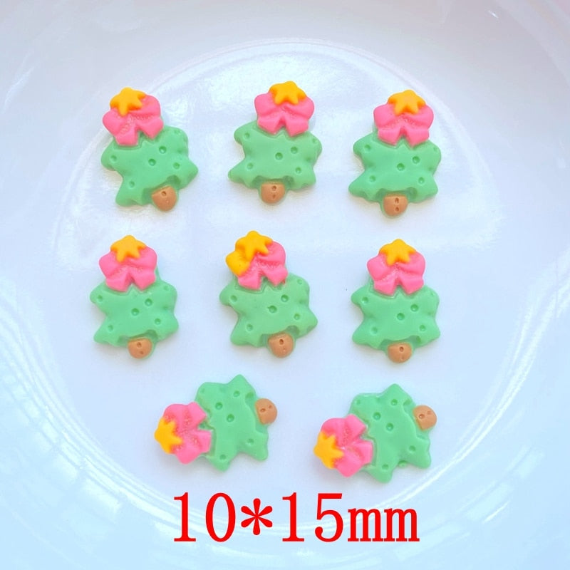 30Pcs New Cute Mini Christmas Collection Resin Flatback Cabochon Scrapbook Kawaii Embellishments Accessories