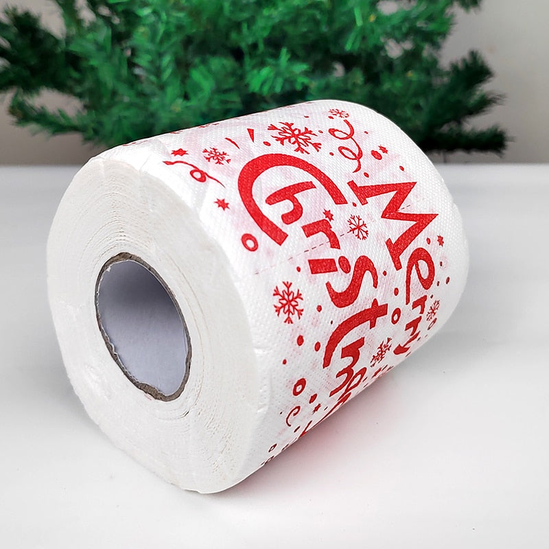 Merry Christmas Toilet Paper non-toxic printing Santa Claus Elk tree Tissue Napkin Festive Funny Novelty Gifts Party Favors Idea