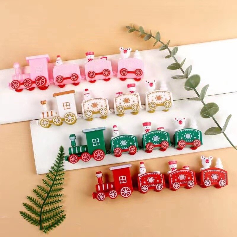 Christmas 4 Knots Train Ornament Christmas Decoration for Home 2022 Kids Gift Natal Navidad Noel Xmas Decor New Year 2023 PVC