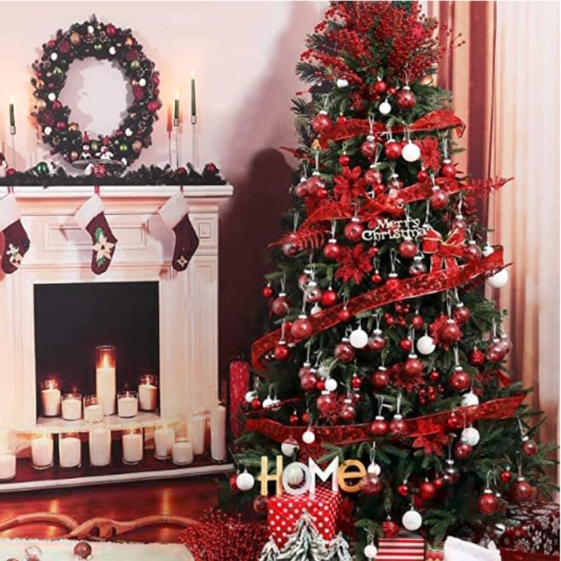 1Box 24/36pcs Christmas Ball Christmas Tree Ornament Home Christmas Hanging Pendant New Year Party Decoration Gift Navidad 2022