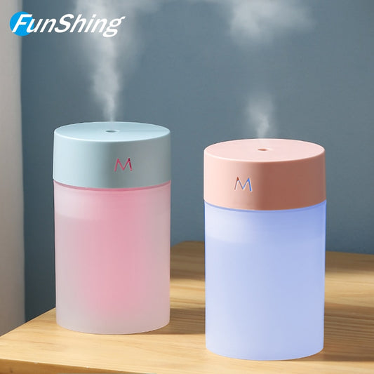 Funshing 260ML Air Humidifier Ultrasonic Mini Car Aroma Diffuser Portable USB Essential Oils Purifiers LED Lamp Home Appliance