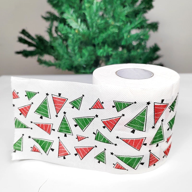 Merry Christmas Toilet Paper non-toxic printing Santa Claus Elk tree Tissue Napkin Festive Funny Novelty Gifts Party Favors Idea