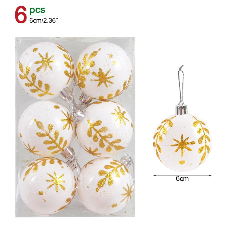 1box Christmas Balls Christmas Tree Ornaments Ball Xmas Hanging Tree Pendants Home Party Decor 2022 New Year Gift Noel Navidad