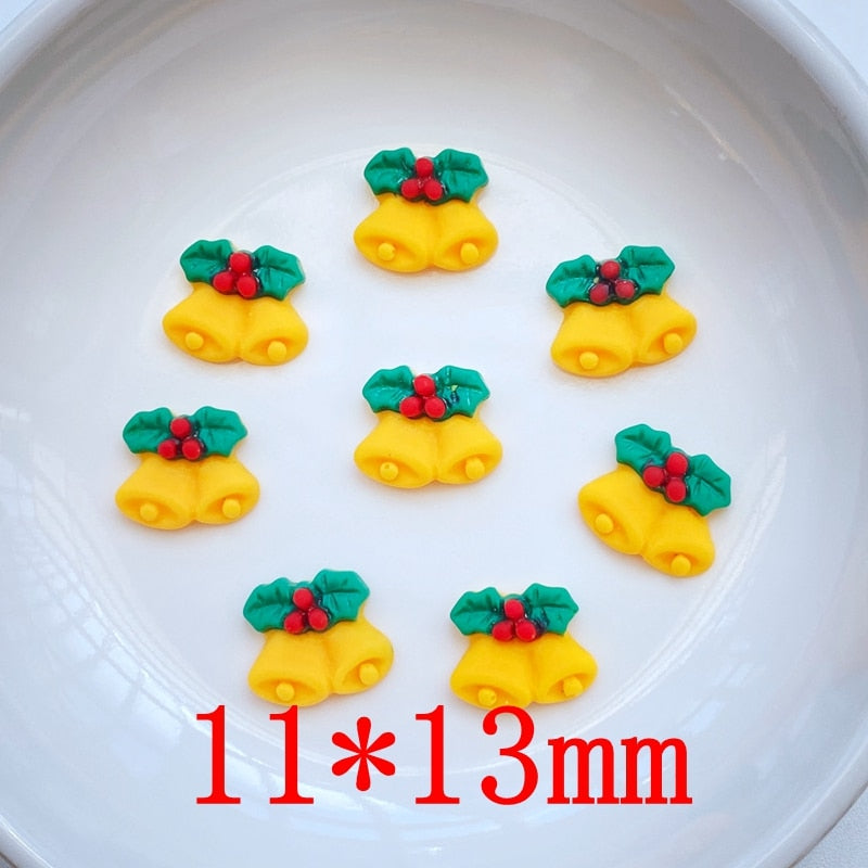 30Pcs New Cute Mini Christmas Collection Resin Flatback Cabochon Scrapbook Kawaii Embellishments Accessories