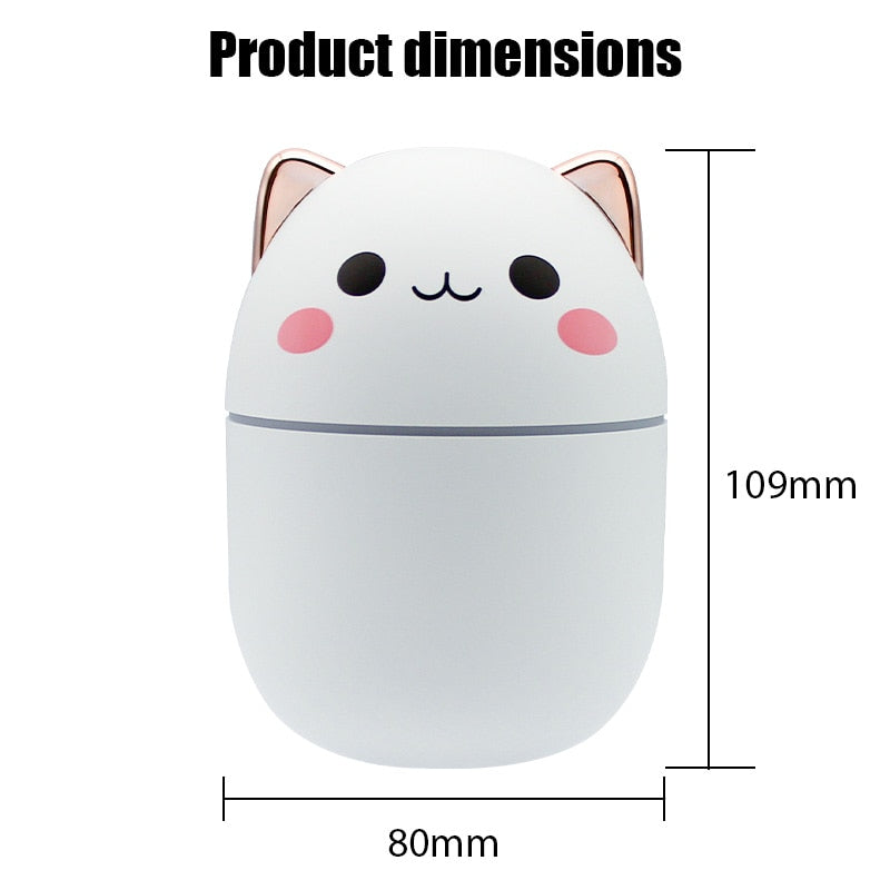 Kawaii Air Humidifier 250ML Aroma Essential Oil Diffuser USB Cool Mist Sprayer For Bedroom Home Car Fragrance Diffuser