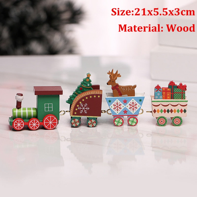 Christmas 4 Knots Train Ornament Christmas Decoration for Home 2022 Kids Gift Natal Navidad Noel Xmas Decor New Year 2023 PVC