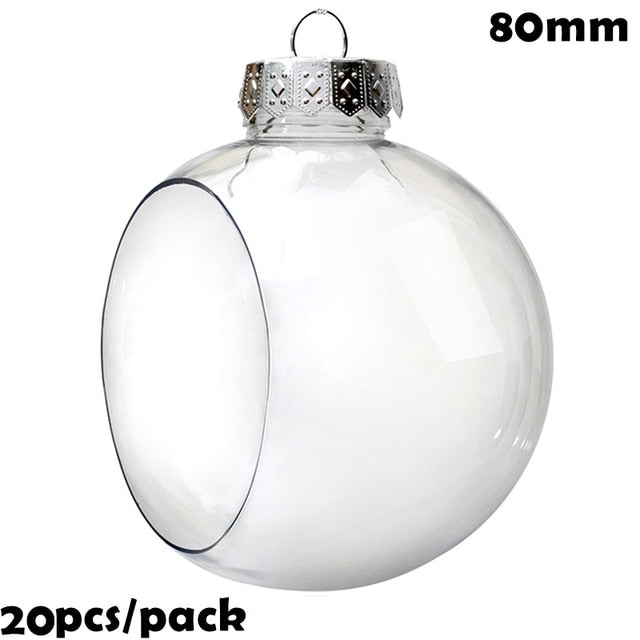 Promotion - 20 Pieces x DIY Paintable/Shatterproof Christmas Bauble/Ball Decoration 80mm Plastic Disc Ornament