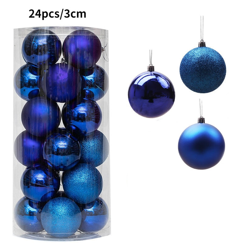 1Box 24/36pcs Christmas Ball Christmas Tree Ornament Home Christmas Hanging Pendant New Year Party Decoration Gift Navidad 2022