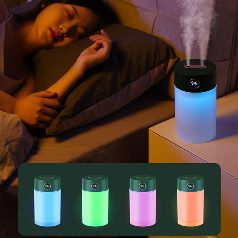 1200ML Double Nozzle Air Humidifier With LCD Display Essential Oil Aroma Diffuser Ultrasonic Humidifiers Aromatherapy Diffuser