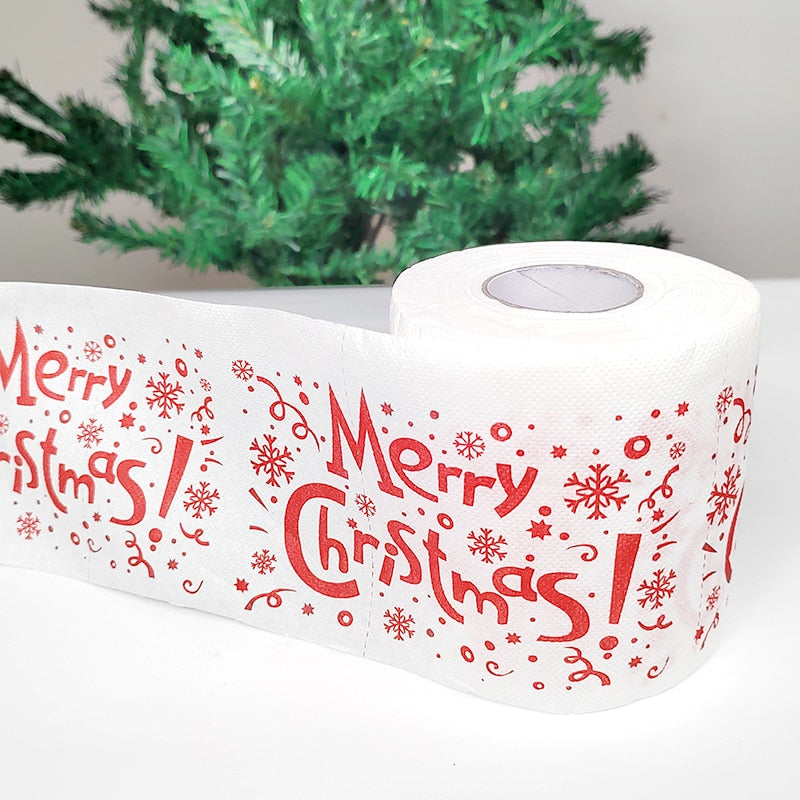 Merry Christmas Toilet Paper non-toxic printing Santa Claus Elk tree Tissue Napkin Festive Funny Novelty Gifts Party Favors Idea