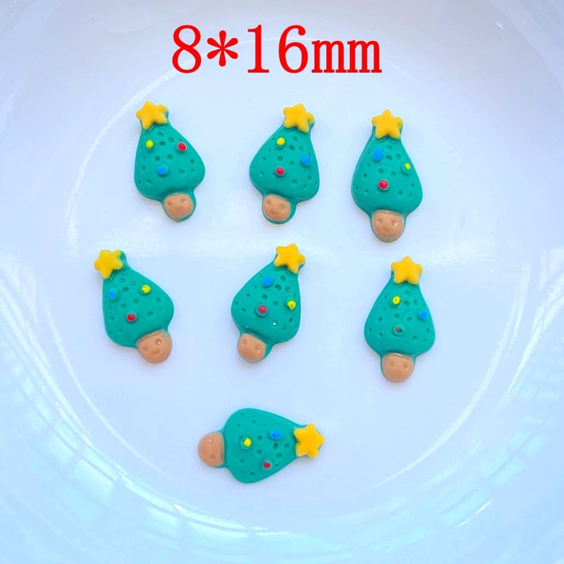 30Pcs New Cute Mini Christmas Collection Resin Flatback Cabochon Scrapbook Kawaii Embellishments Accessories