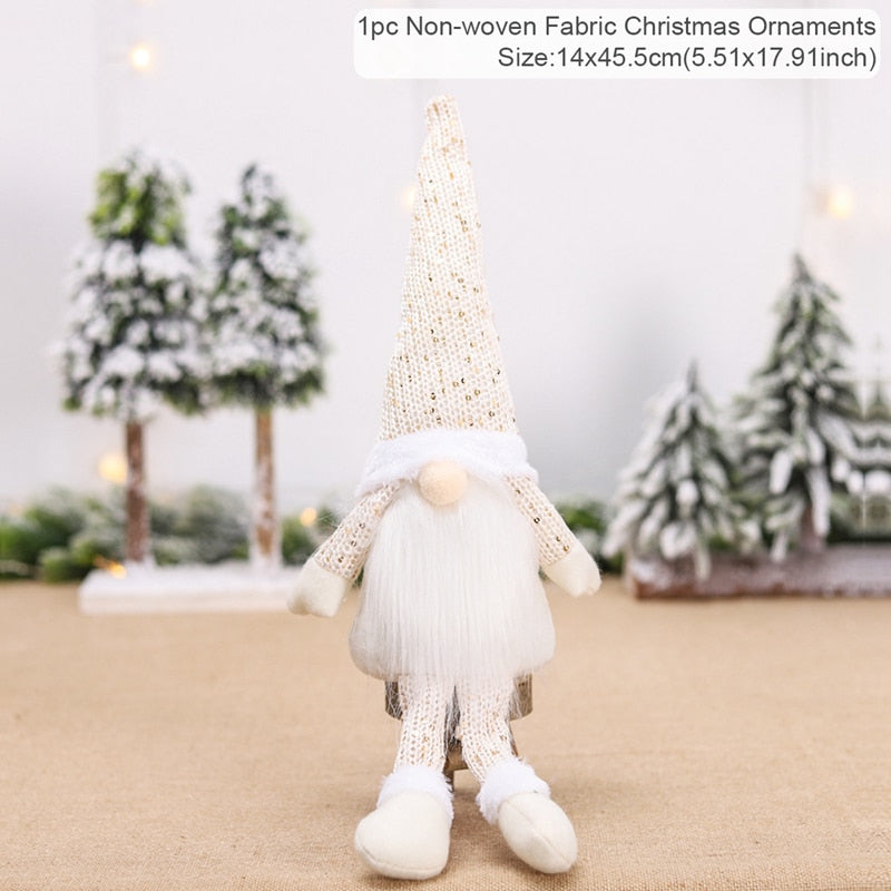 Santa Claus Christmas Doll Merry Christmas Decorations for Home Elk Christmas Ornaments Xmas Tree Decor 2022 Navidad Natal Gifts