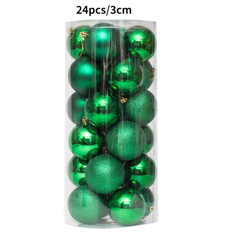 1Box 24/36pcs Christmas Ball Christmas Tree Ornament Home Christmas Hanging Pendant New Year Party Decoration Gift Navidad 2022