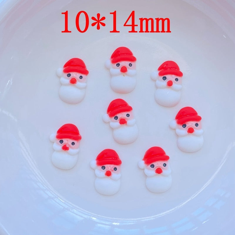 30Pcs New Cute Mini Christmas Collection Resin Flatback Cabochon Scrapbook Kawaii Embellishments Accessories