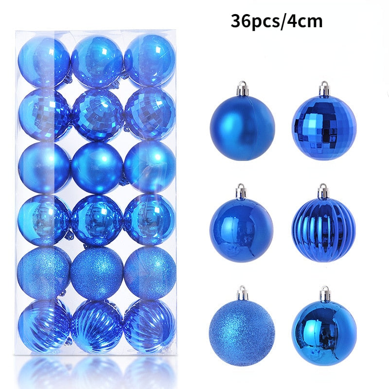 1Box 24/36pcs Christmas Ball Christmas Tree Ornament Home Christmas Hanging Pendant New Year Party Decoration Gift Navidad 2022