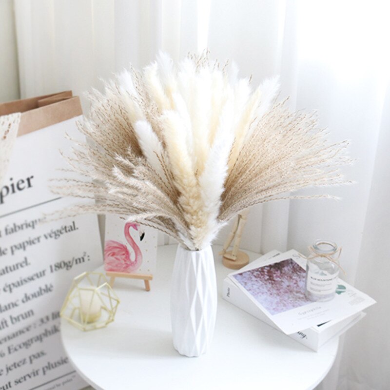 Reed Flower Bouquet Natural Dried Pampas Grass Pampass Branches Arrangement Wedding Home Office Decoration Photography Props