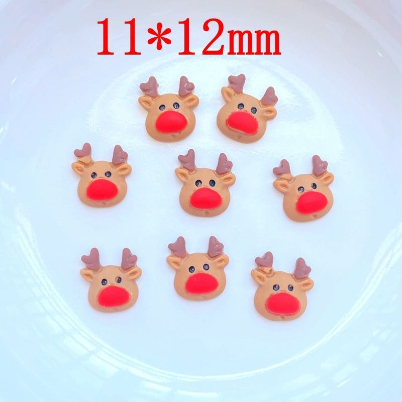 30Pcs New Cute Mini Christmas Collection Resin Flatback Cabochon Scrapbook Kawaii Embellishments Accessories