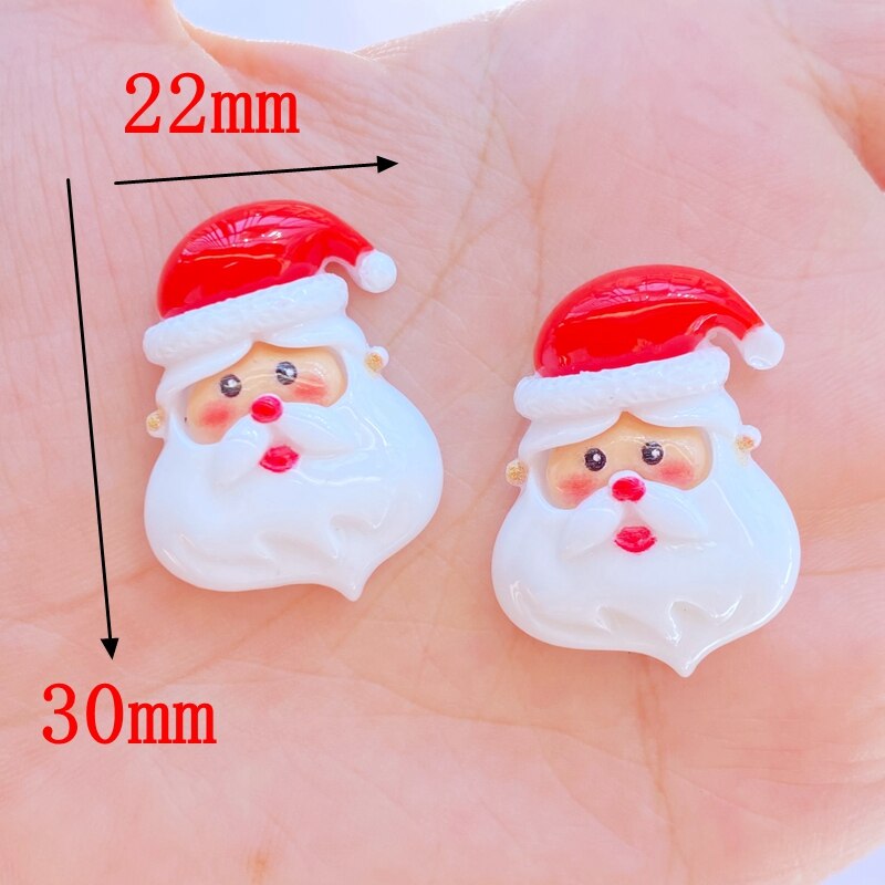 10Pcs New Cute Cartoon Christmas Series Flat Back Resin Cabochons Scrapbooking DIY Jewelry Craft Decoration Accessorie