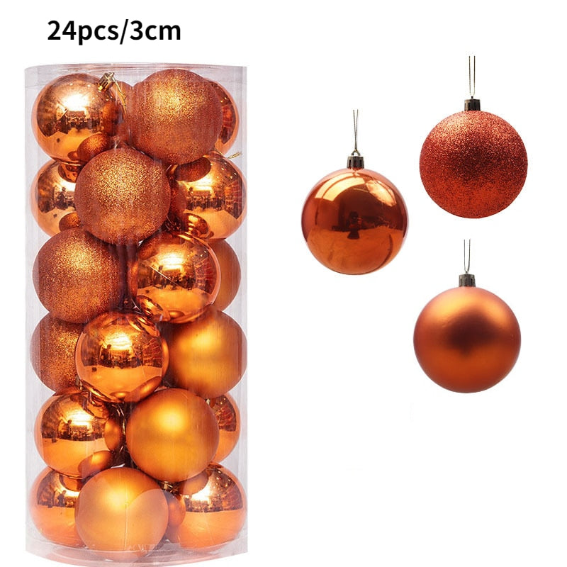 1Box 24/36pcs Christmas Ball Christmas Tree Ornament Home Christmas Hanging Pendant New Year Party Decoration Gift Navidad 2022